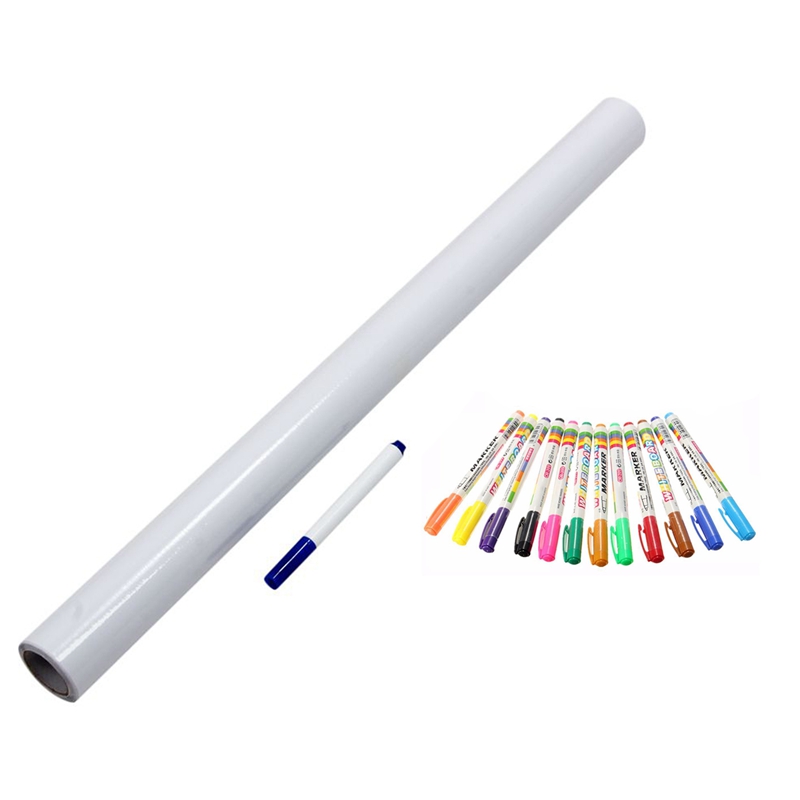 12 색 화이트 보드 마커 펜 화이트 보드 어린이 문구 PVC 칠판 벽 스티커 무료 마커 pe와 건조 지우기 펜